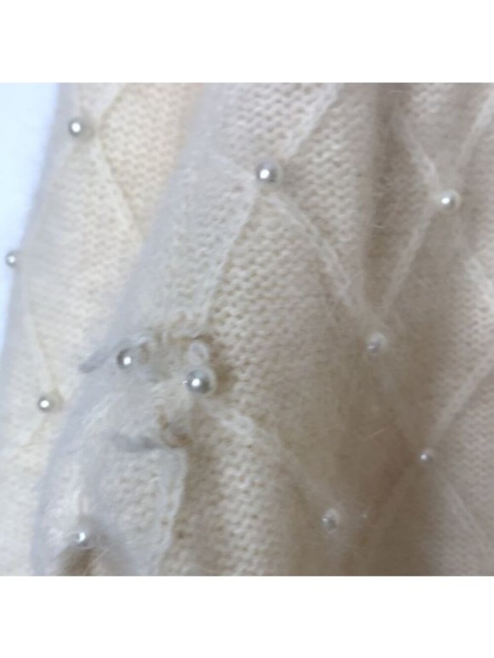 Vintage Classiques Entier Lambs Wool Cardigan with Pearl Embellishments M MEDIUM - Picture 6 of 9